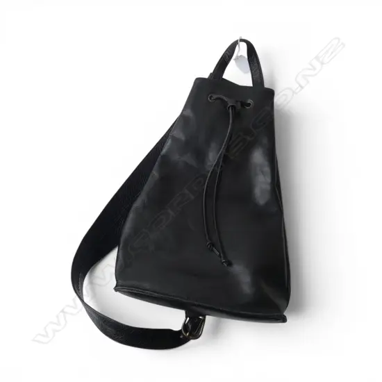 ZAMBESI BLACK LEATHER BAG H.400mm