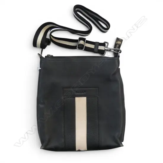 BALLY BLACK LEATHER CROSS BODY BAG - MADE IN ITALY 320x310mm