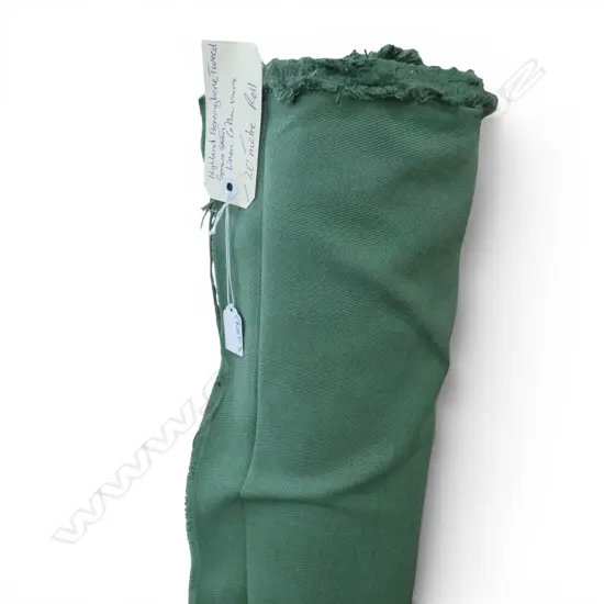 FABRIC BOLT; HIGHLAND HERRINGBONE TWEED SPRUCE GREEN, LINEN COTTON, 20M
