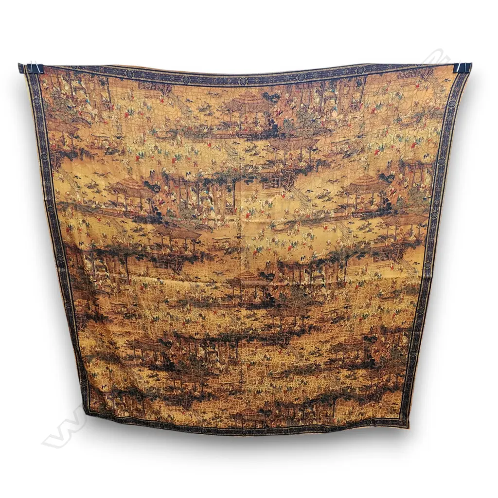 CANTONESE SILK, KNOWN AS MUD SILK OR GAMBIERED SILK FROM CHINA 1400 X 1400 mm Image 1++