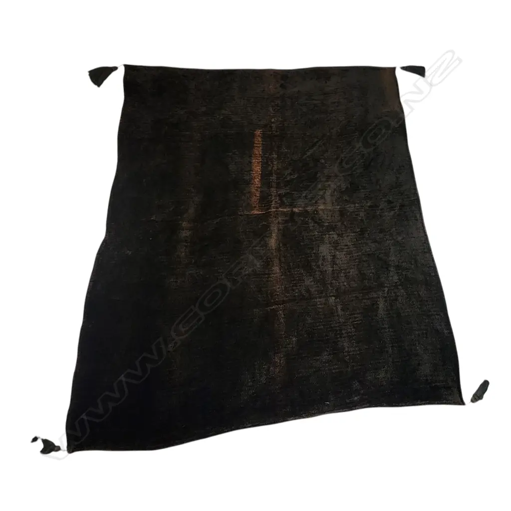 DARK BROWN TEXTURED THROW BLANKET WITH TASSELS 1550 x 1250 mm Image 1++