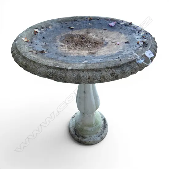 VINTAGE CONCRETE BIRD BATH H700MM