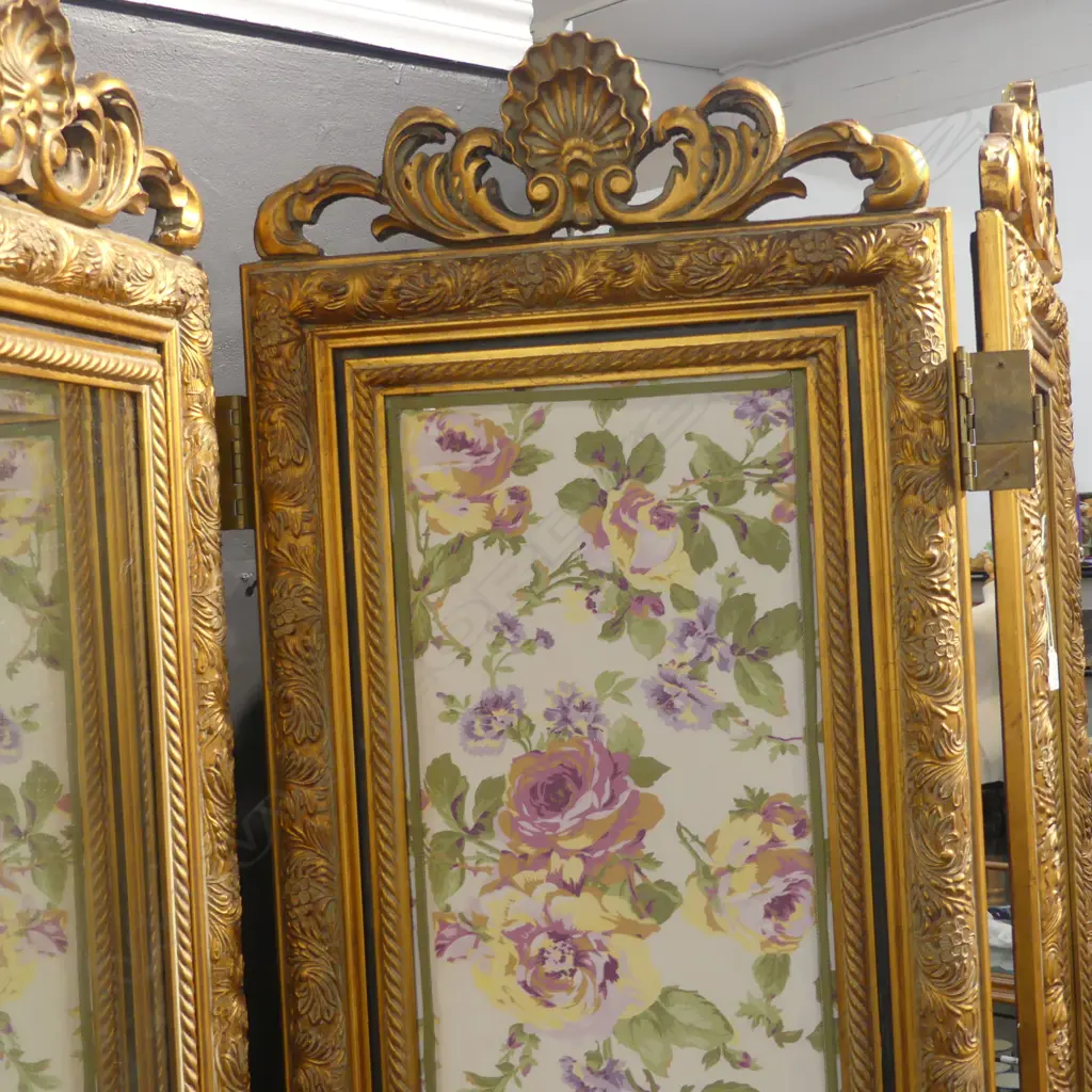 3 PANEL MIRRORED SCREEN, GILT FRAME 2120x515mm Image 1++