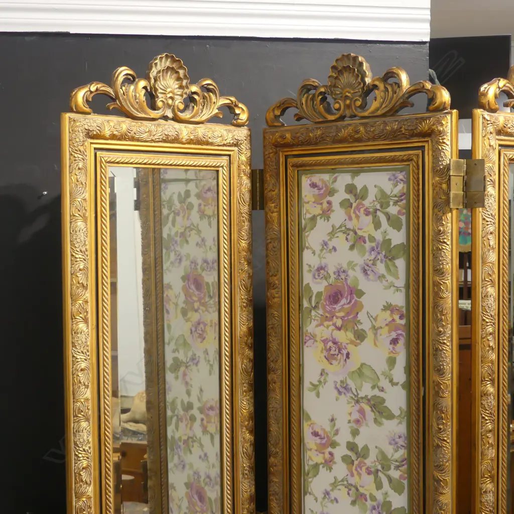 3 PANEL MIRRORED SCREEN, GILT FRAME 2120x515mm Image 1++