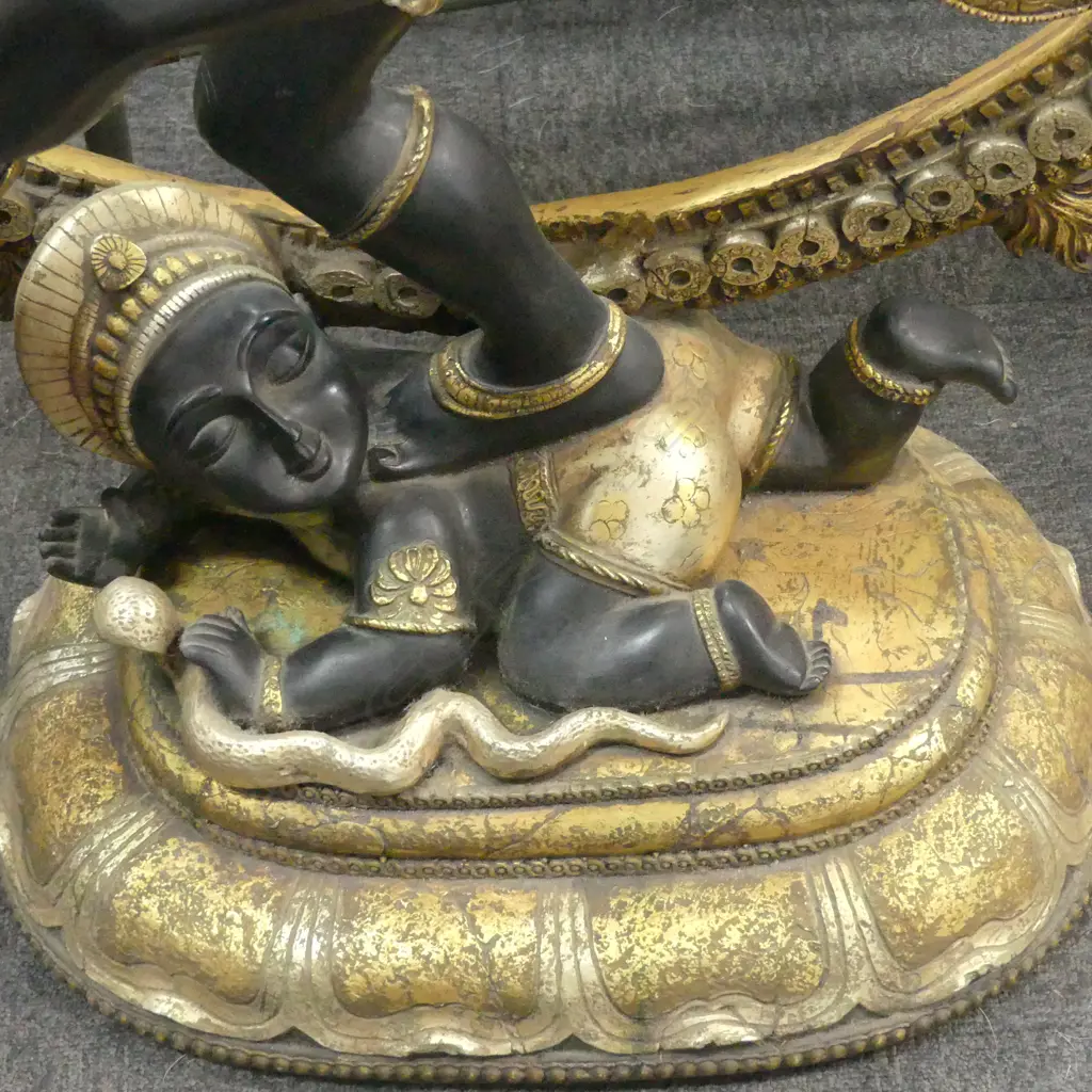 PAINTED CARVED WOODEN DANCING SHIVA H.1200mm Image 1++