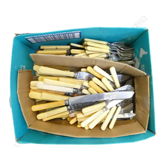 ASST. IVORINE 'BONE' HANDLED CUTLERY, KNIVES ETC