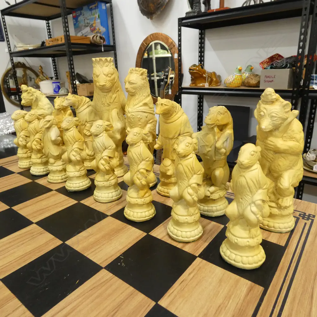 CHESS BOARD WITH CERAMIC CHESS PIECES & INTRO TO CHESS BOOK Image 1++