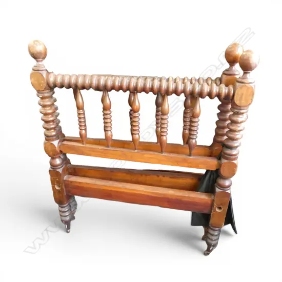 WOODEN BOBBIN FRAMED BEDFRAME W.900mm H.1070mm