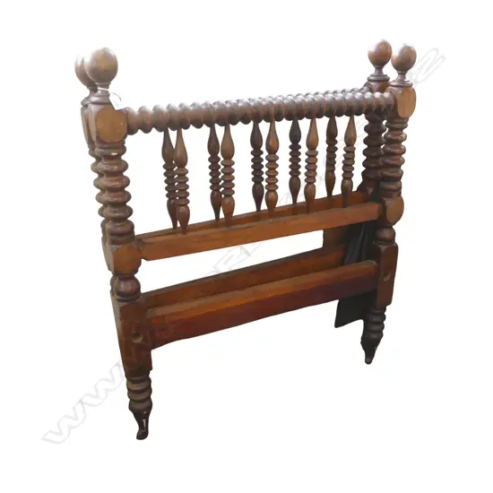 WOODEN BOBBIN FRAMED BEDFRAME W.900mm H.1070mm