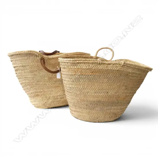 2 WOVEN FRENCH STYLE MARKET BAGS