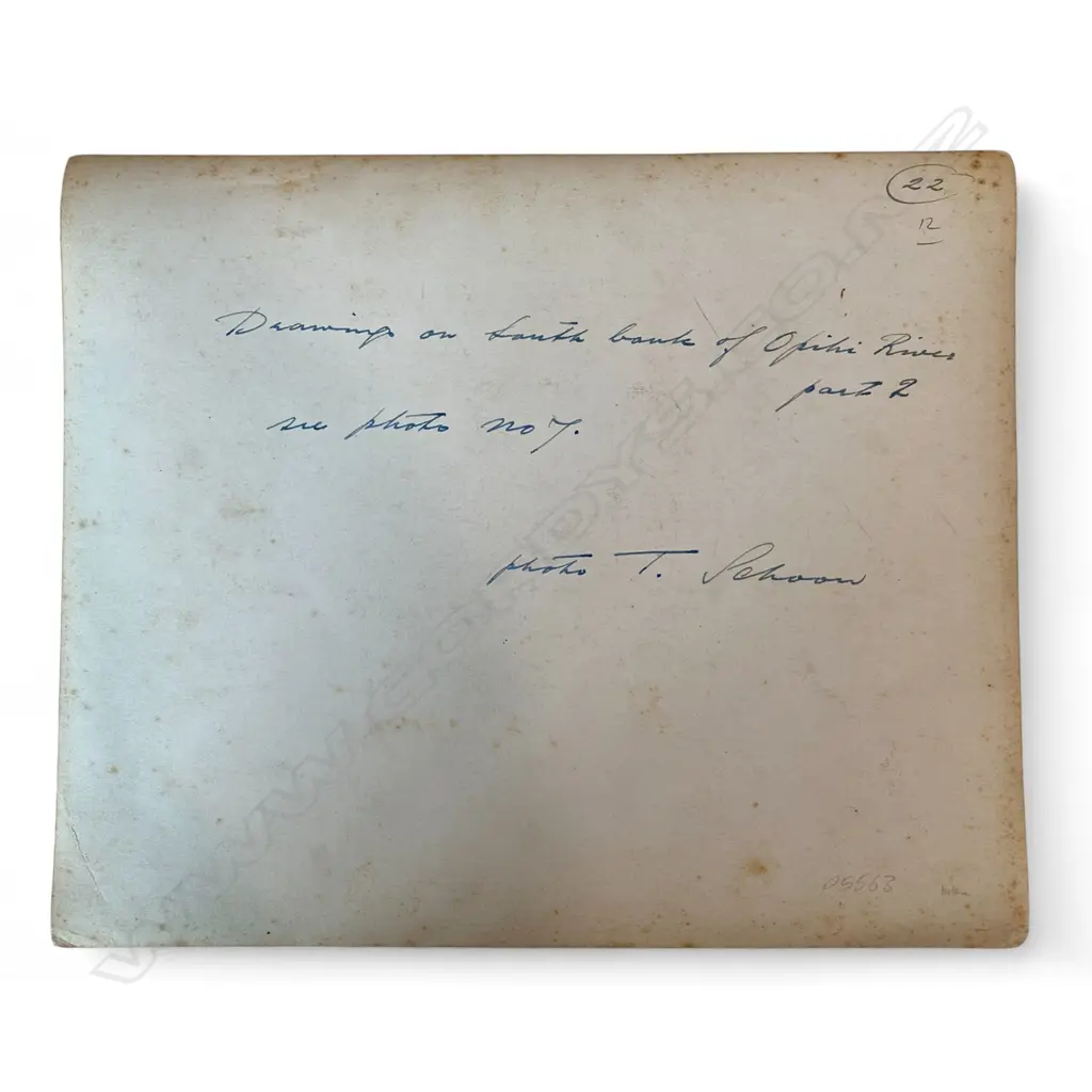 Theo Schoon ‘Drawings on south bank of Opihi River, part 2', NZ c.1947, photographic print, 251 x 303mm Image 1++