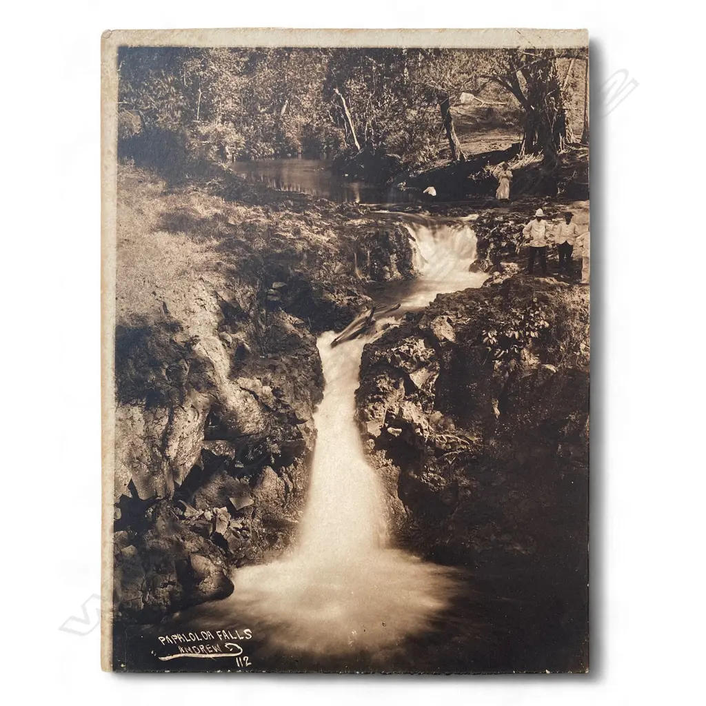 Thomas Andrew (1855-1939) 'Paphalaloa Falls', Samoa c.1900, photographic print, 209 x 158mm Image 1++