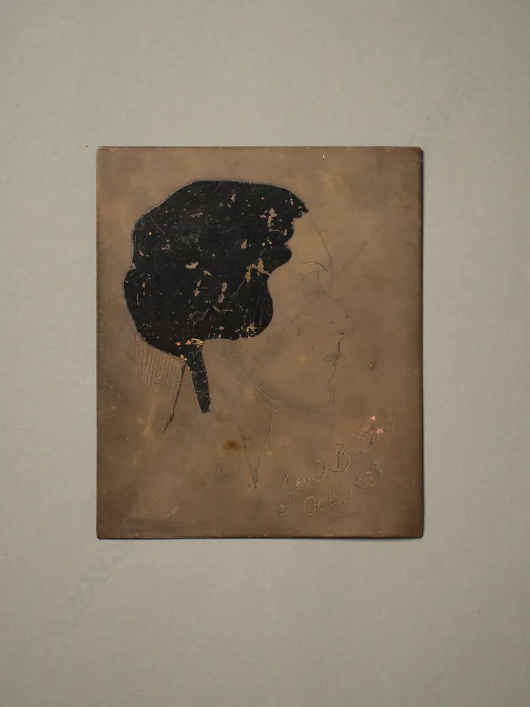 Unidentified artist ‘Jean Batten Oct.1936’,engraved copper plate, 152 x 130mm Image 1++