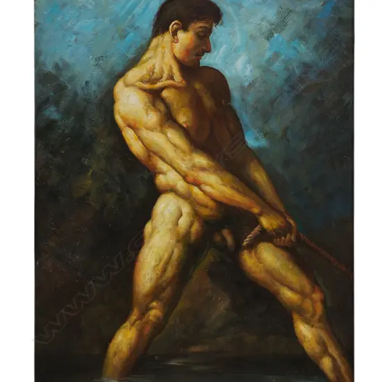 After Théodore Géricault - copy of study of male nude (c.1818) NZ c.2000 oil on canvas