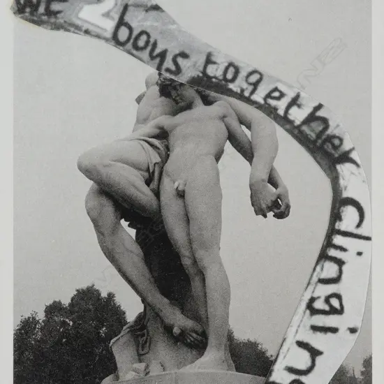 Peter Fay (c.1950?-) 'We two boys together clinging', Australia, 2011, framed collage, 294 x 270mm