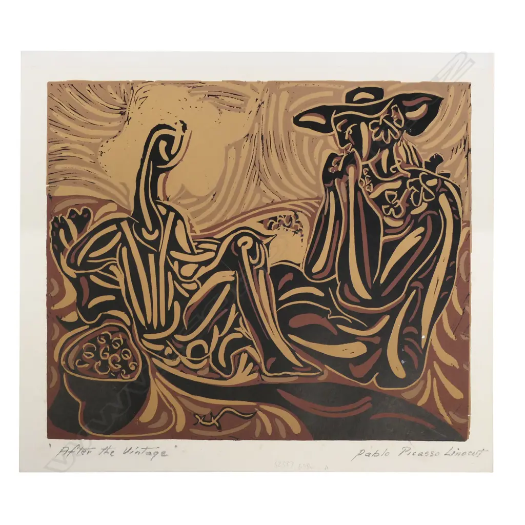 Pablo Picasso (1881-1973)/Harry Abrams 'After the Vintage' (34), linocut, 268 x 325mm (image) Image 1++