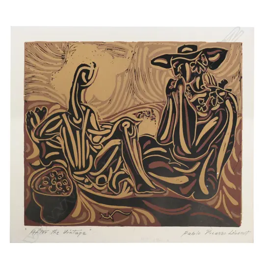Pablo Picasso (1881-1973)/Harry Abrams 'After the Vintage' (34), linocut, 268 x 325mm (image)