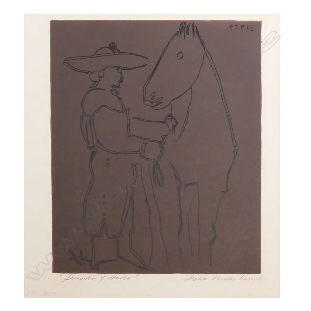 Pablo Picasso (1881-1973)/Harry Abrams 'Picador and Horse' (8), linocut, 267 x 224mm (image) Image 1++