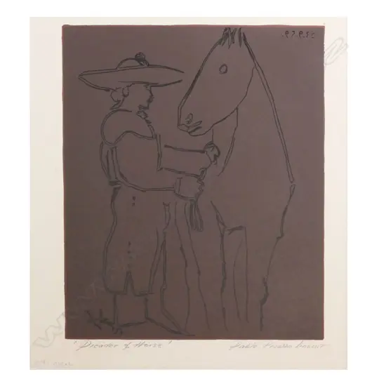 Pablo Picasso (1881-1973)/Harry Abrams 'Picador and Horse' (8), linocut, 267 x 224mm (image)