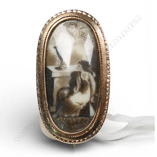 9CT ROSE GOLD MOURNING BROOCH