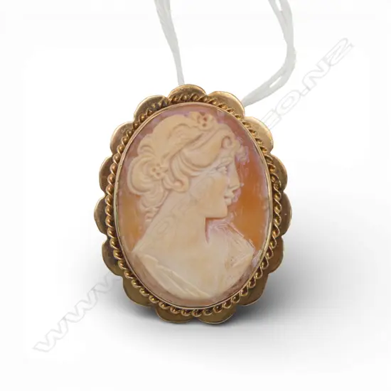 9ct GOLD FRAMED CAMEO 6.8gms