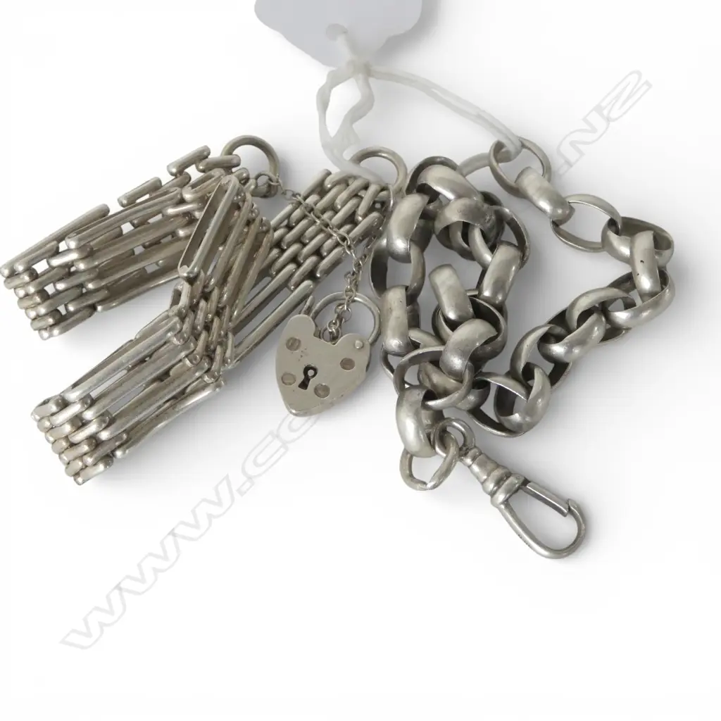 2 STG SILVER BRACELETS, 45.6gms Image 1++