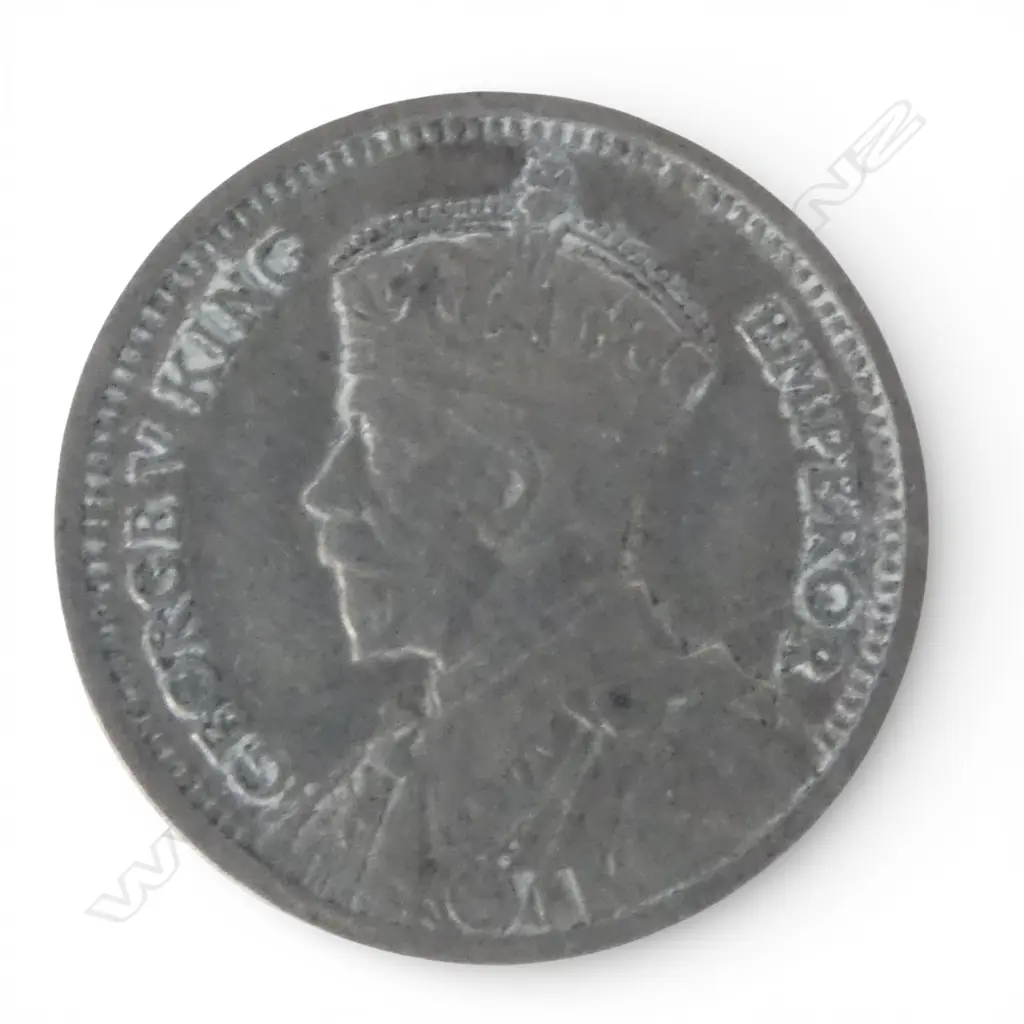 NZ 1935 THREEPENCE COIN King George V. Note: Only just over 40,000 minted Image 1++