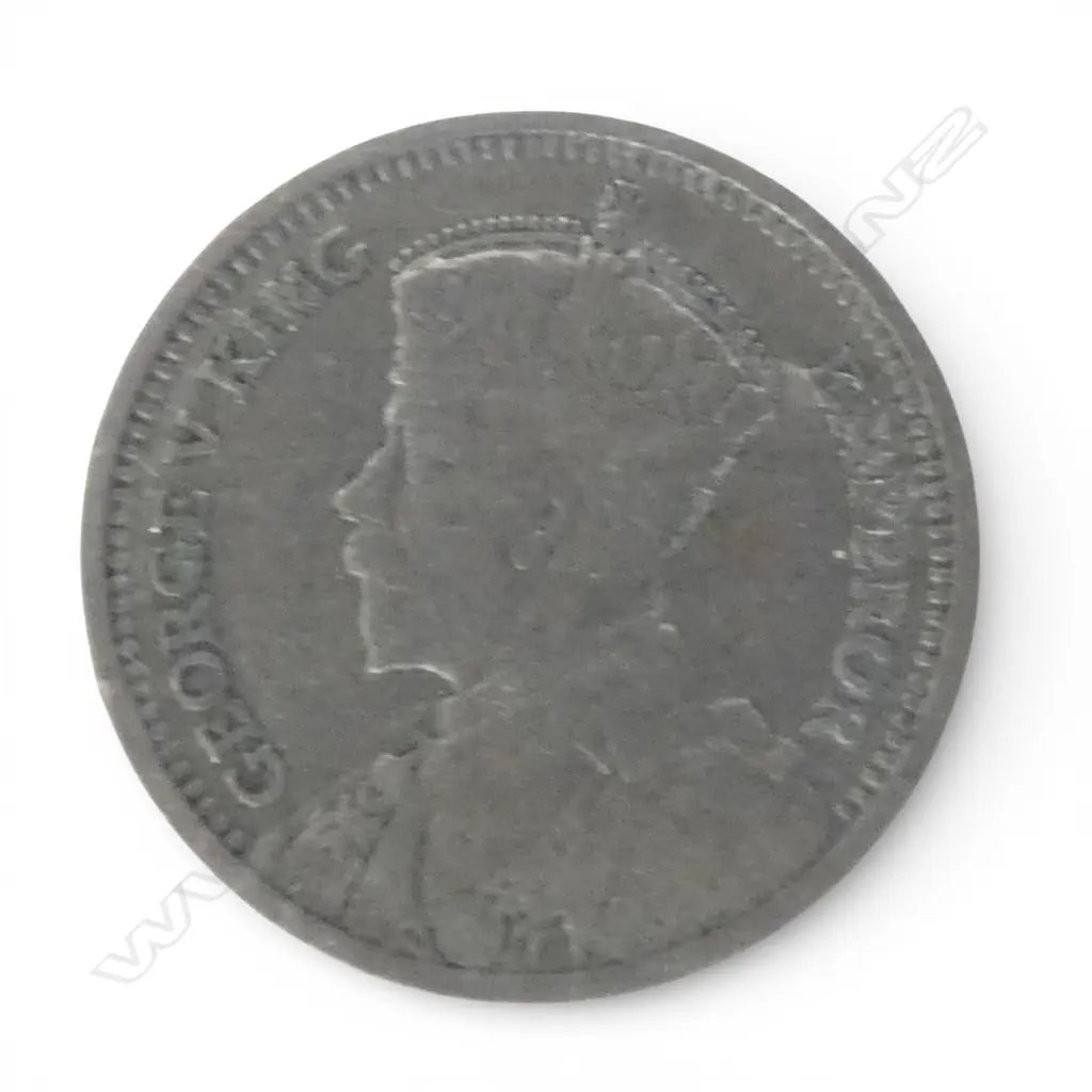 NZ 1935 THREEPENCE COIN King George V. Note: Only just over 40,000 minted Image 1++