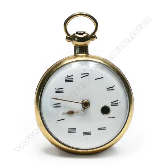 A rare George III rolled gold fuzee pocket watch with Nelson Trafalgar theme,