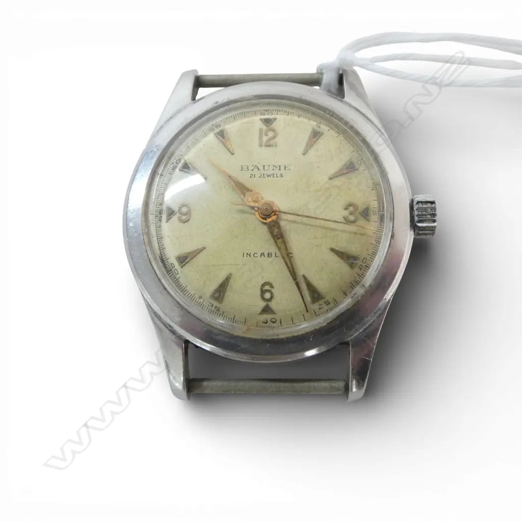 1940'S BAUME INCABLOC GENTS W/WATCH 21 JEWEL running Image 1++
