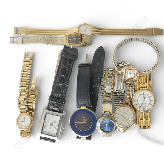 9 FASHION WRIST WATCHES; PIERRE CARDIN, 3 SEIKO ETC