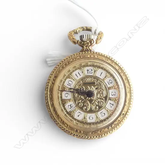 LADIES R/GOLD ROMEX SMALL POCKET WATCH.  3cm manual wind. GOING