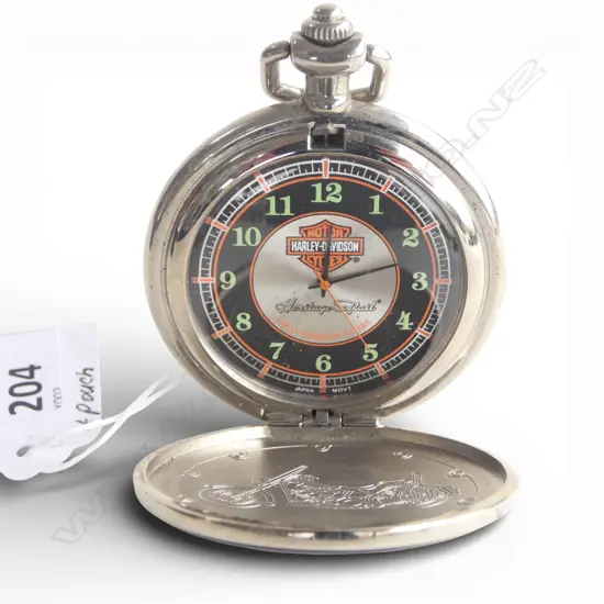 HARLEY DAVIDSON POCKETWATCH IN BELT POUCH
