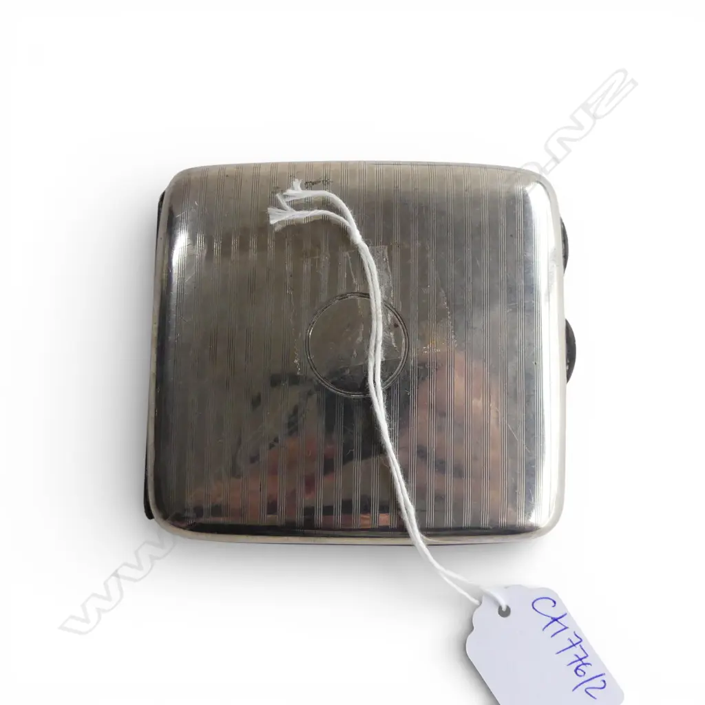 STG SILVER CIGARETTE CASE, B'HAM 1918 85x95mm 113gms Image 1++