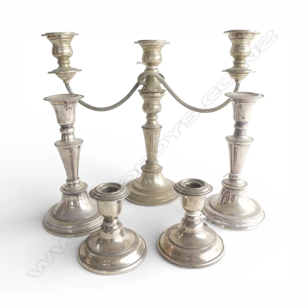 EP TABLE CANDELABRA H300MM & 2 PRS EP CANDLESTICKS H200 & 100MM Image 1++