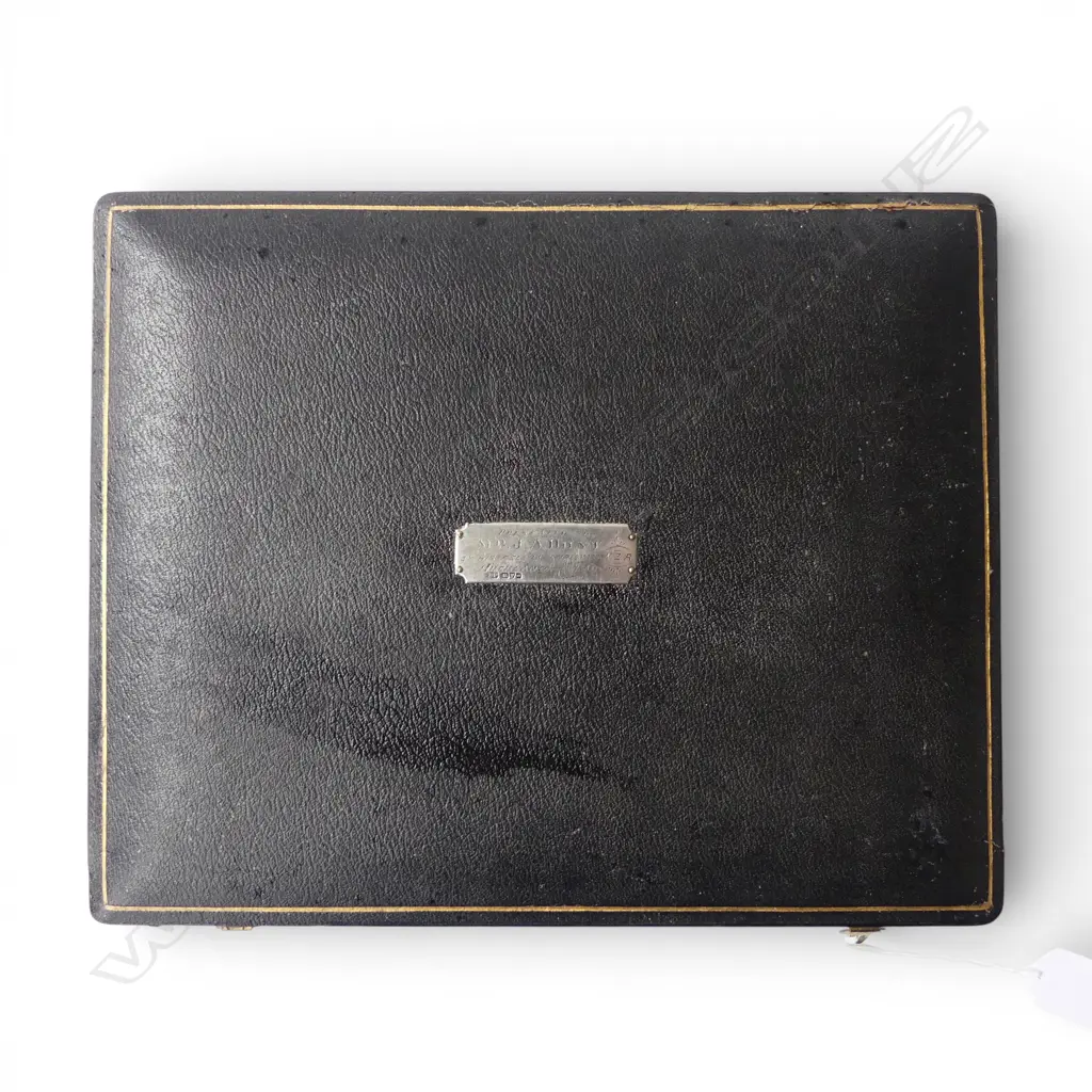 NZR CUTLERY SET PRESENTED TO “MR HUNT” c.1910 w. stg silver plaque & collars Image 1++