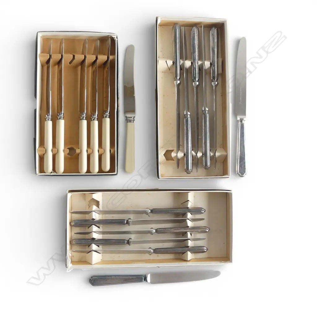 3 BOXED SETS 6 KNIVES SHEFFIELD STEEL L250 & 220MM Image 1++