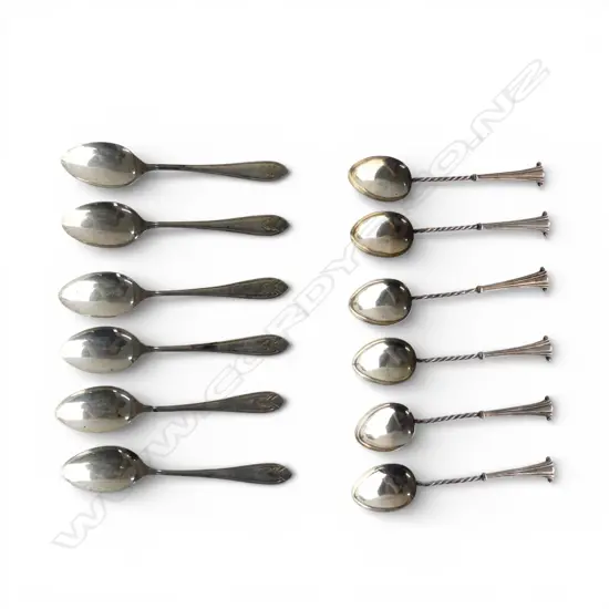 2 SETS OF 6 STG SILVER TEASPOONS, 113gms