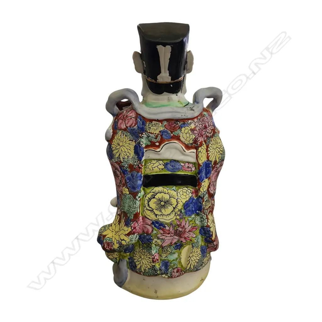 CHINESE HAND-PAINTED PORCELAIN STATUE OF LU XING - 450 mm HEIGHT Image 1++