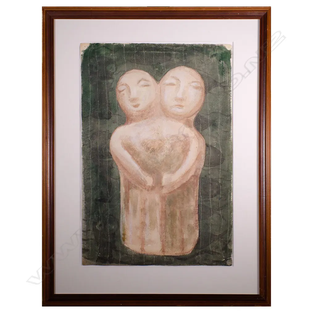 GEOFFREY FAIRBURN 'STONE IDOLS', c.1960, WATERCOLOUR, 420 x 285mm Image 1++