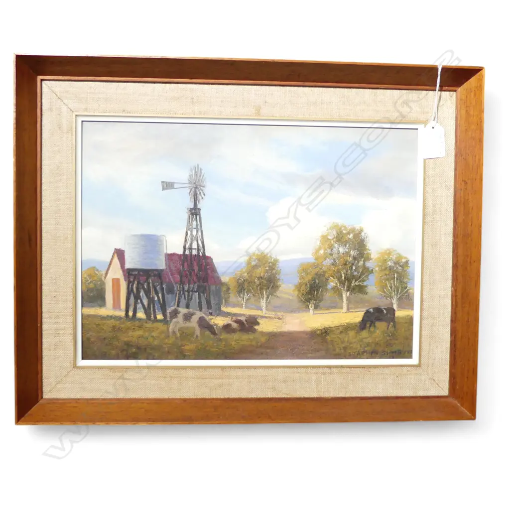 STEPHEN SIMS OIL 'PASTORAL SCENE' 1954 Image 1++