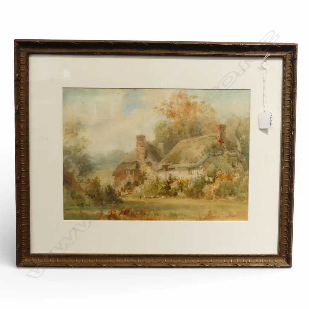 W/C OLD COTTAGES AT WHIPLE DEVON SIGNED W H SWEET H250 L350MM Image 1++