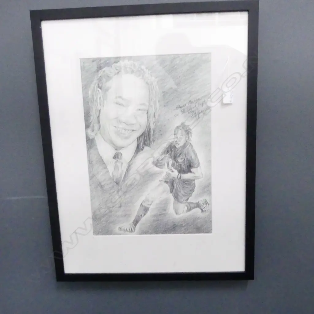 TANA UMANGA CHARCOAL STUDY BY 'C.F. GOLDIE' aka Carl Simm 410 X 285mm Image 1++