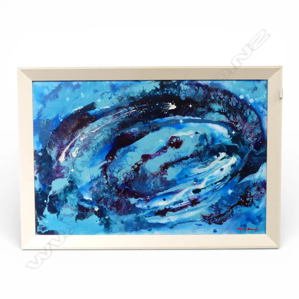 GAIL BOYLE 'CELESTIAL MAGNIFICENCE' ACRYLIC & GOLD DUST ON CANVAS, SIGNED & DATED 2009 500x750mm Image 1++