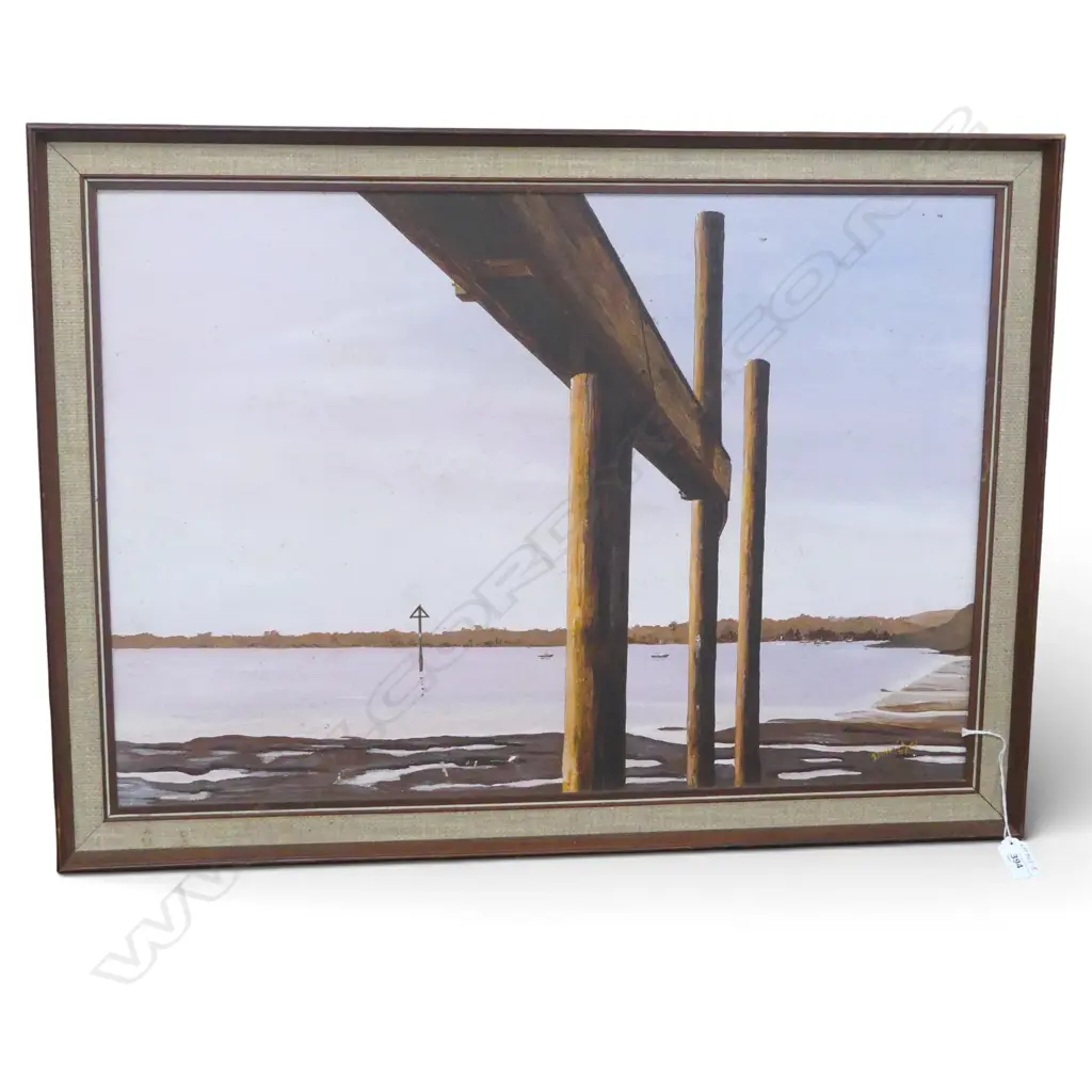 DENNIS WEBSTER 'EVENING AT ISLAND BAY' ACRYLIC ON BOARD 440 X 640MM Image 1++