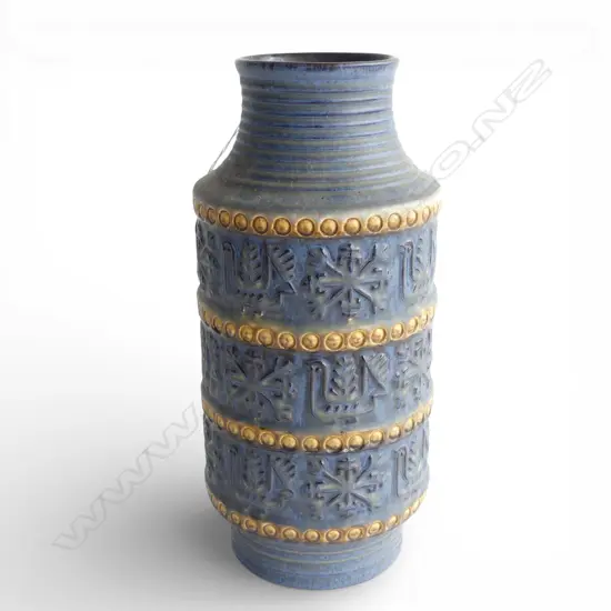 RETRO WEST GERMAN TALL BLUE VASE H310MM