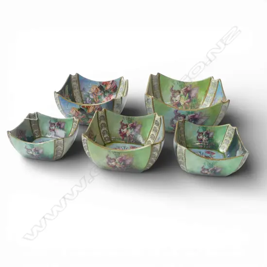 NEST OF FAIRY BOWLS fairy pattern