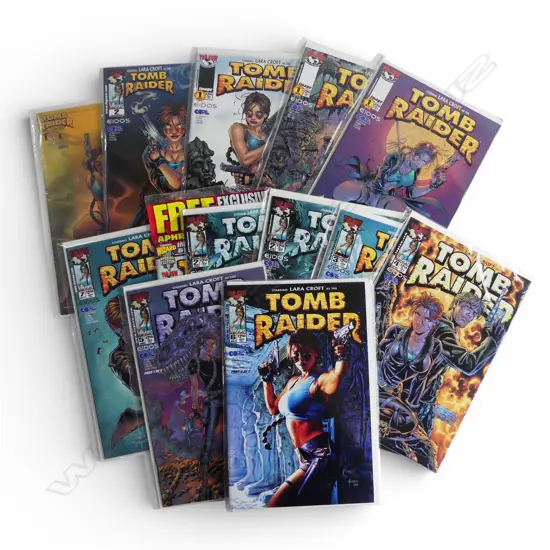 13 COPIES TOMB RAIDER COMIC 'EIDOS CORE' #1-7, inclds #1 holofoil variant & #0 exclusive comic book