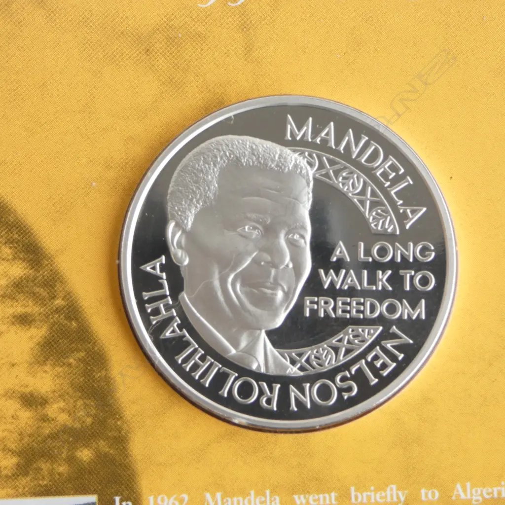 925 SILVER 2001 NELSON MANDELA NORWAY MINT COIN 31gms Image 1++