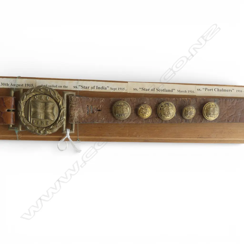 VIN COMMONWEALTH & DOMINION SHIPPING LINE BELT & BUTTONS L540MM Image 1++